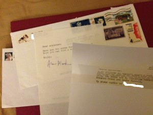 Some correspondence from Mr. Blank. Typewritten, and many cool stamps!